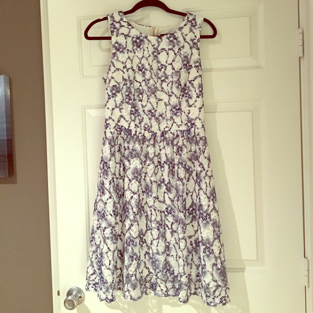 Blue & white lace dress from Bloomingdale’s